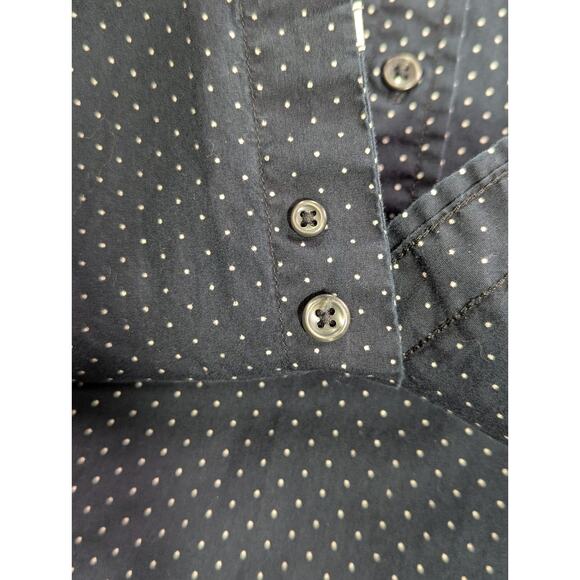 Denim & Supply Ralph Lauren Large Navy Polka Dot Long Sleeve Button Down Cotton - Picture 7 of 14